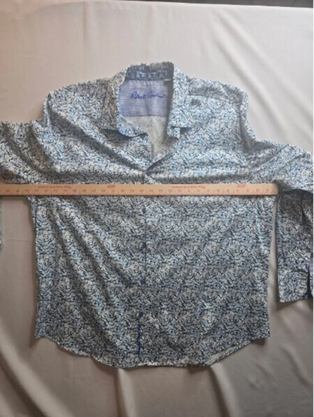 Robert Graham Men's 2XL Long Sleeve Button-Up Shirt Blue Floral Pattern